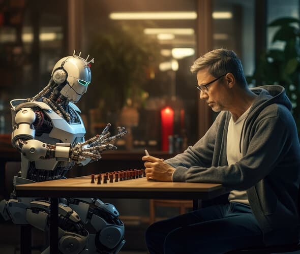 human robot playing game