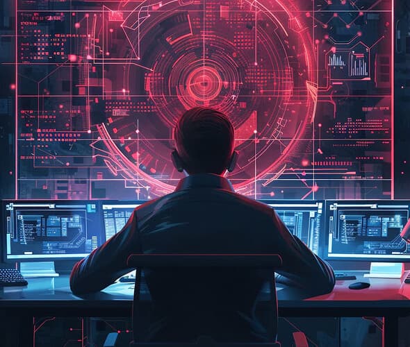 hacker looking red screen