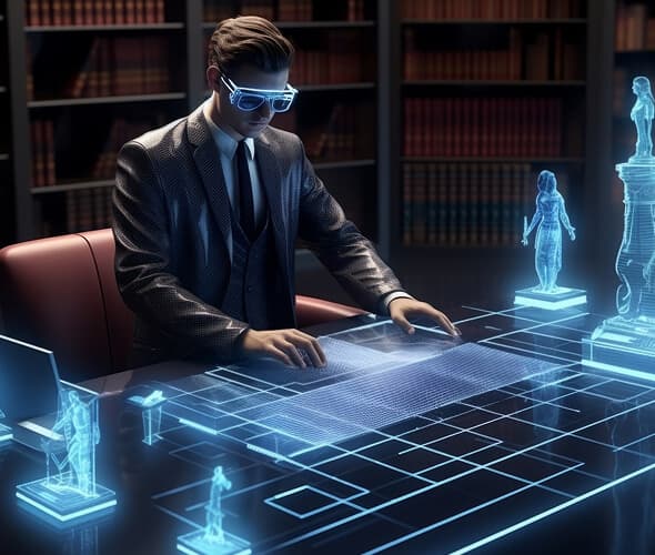 man with vr ai