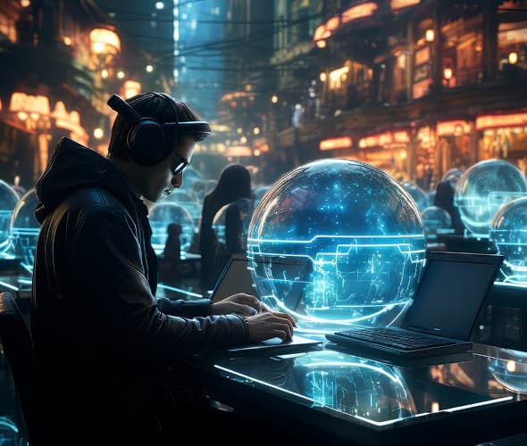 hacker with pc
