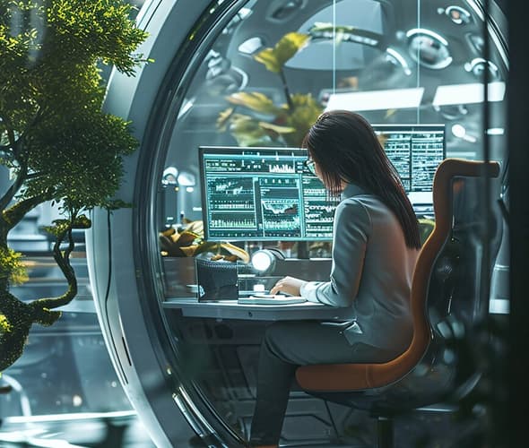 woman with computer
