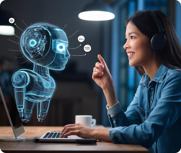 girl talking to ai