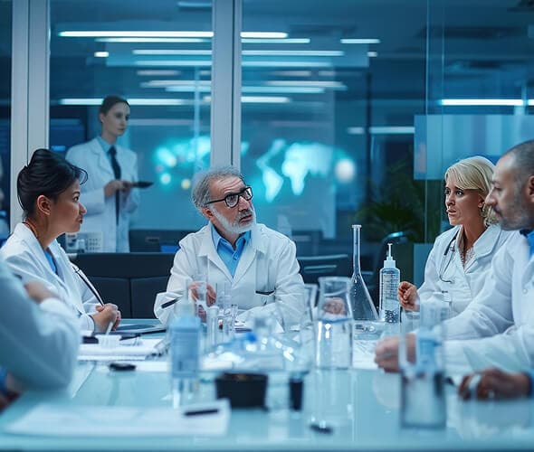 scientists group discussion