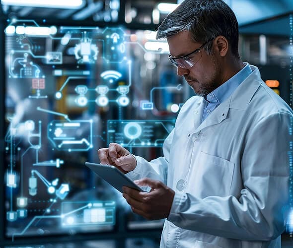 ai engineer with tablet