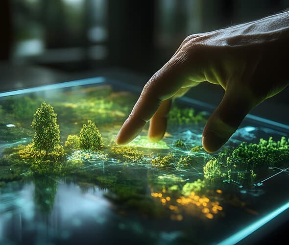 finger on ai generated nature image